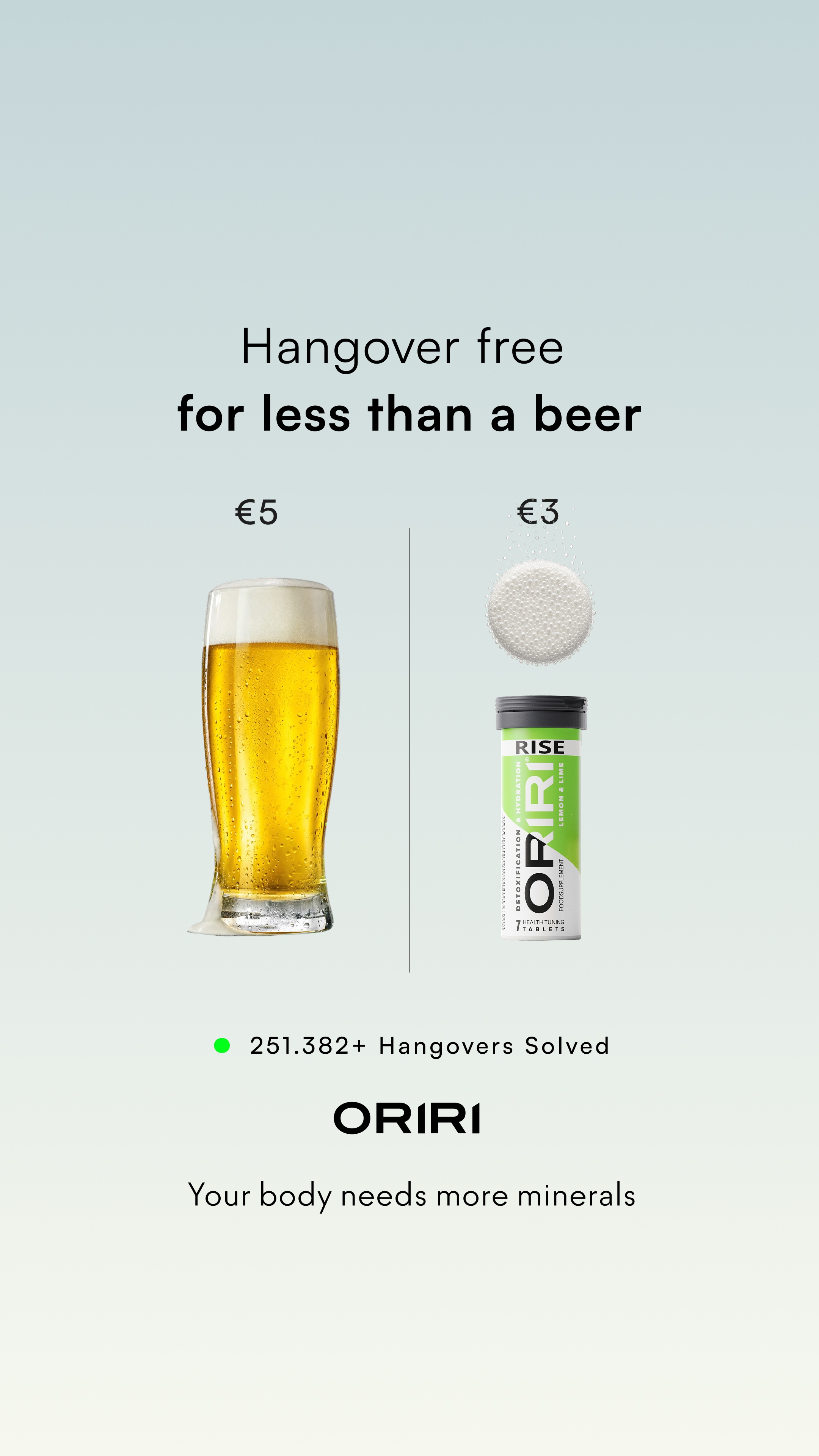 ORIRI Facebook ad: Hangover? We’ve Got You Covered.