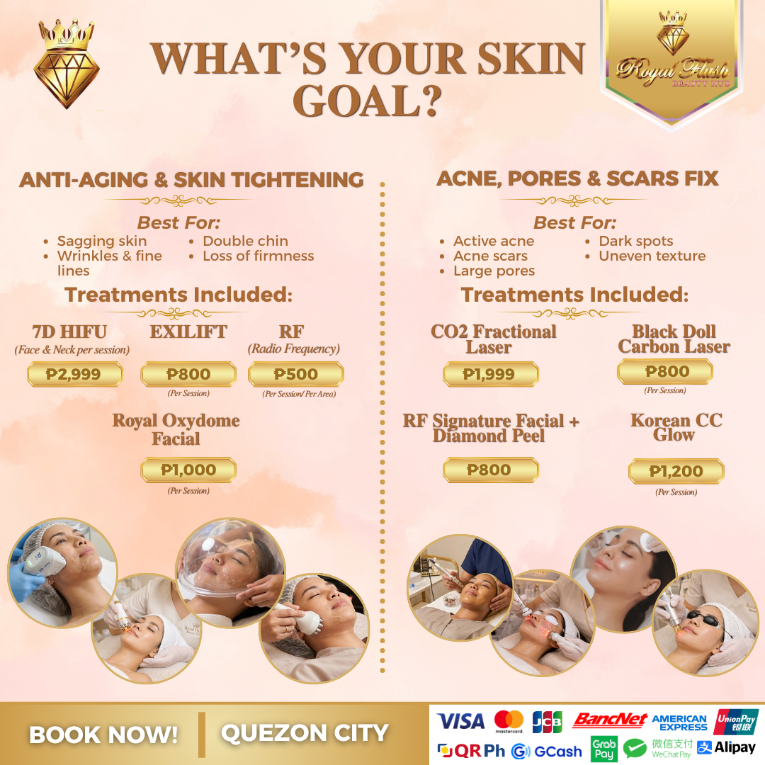 ROYAL FLUSH Beauty Clinic - QC Facebook ad: Clearer, Firmer Skin Starts Here