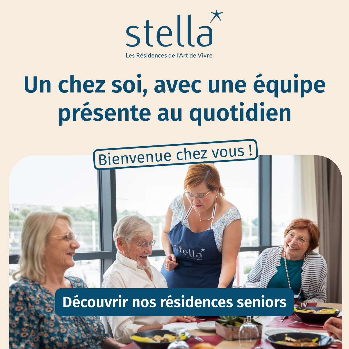 Stella Résidences Seniors Facebook ad: Des Résidences Seniors partout en France