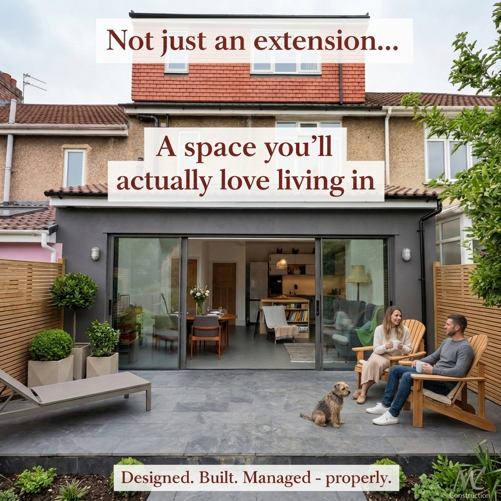 MC Construction Facebook ad: 200+ Extensions Across Bath and Counting!