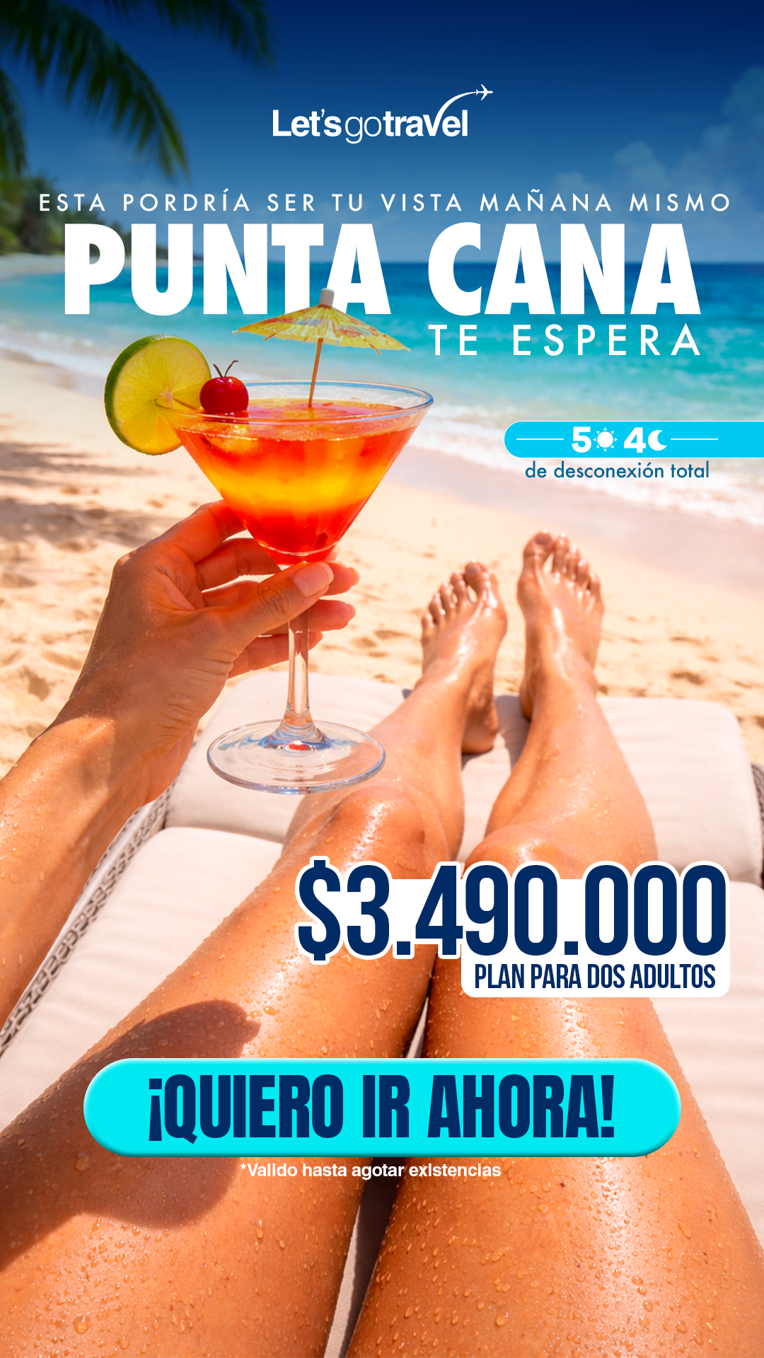 Lets Go Travel Col Facebook ad from Mar 16, 2026