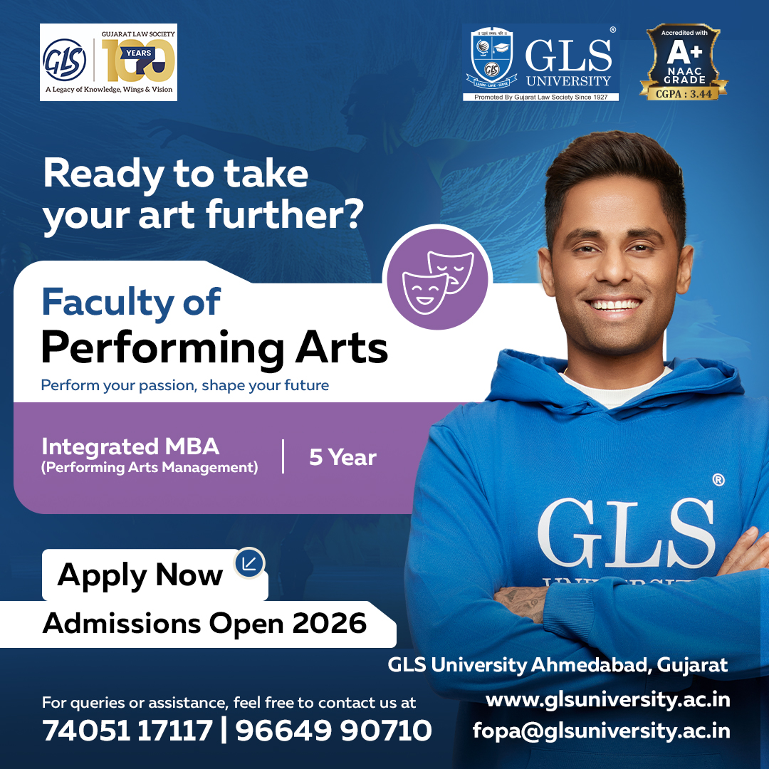 GLS University Facebook ad: Apply Now for Performing Arts 2026