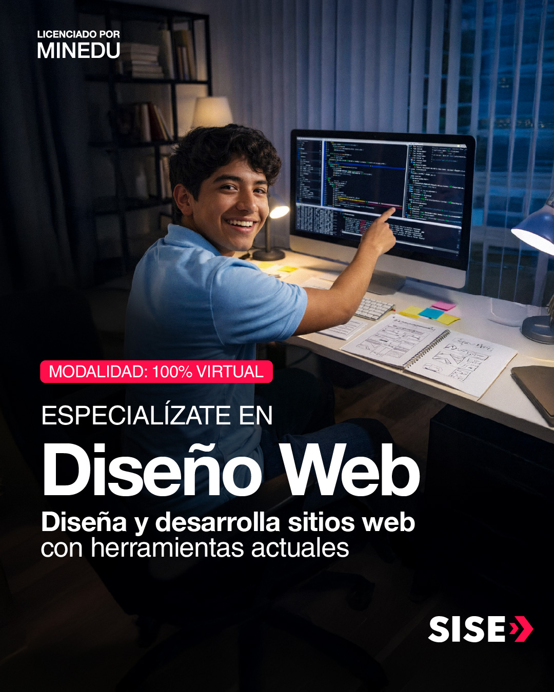 SISE - Cursos y Especializaciones Facebook ad: Especialízate en Diseño Web