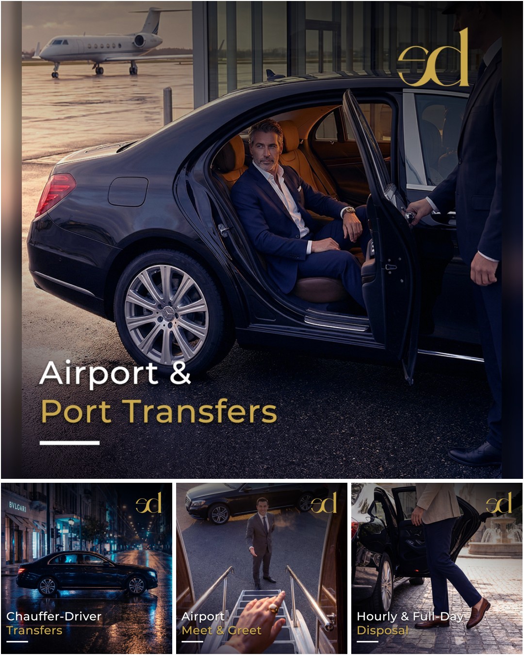 Exclusive Driver Facebook ad: Airport & Port Transfers