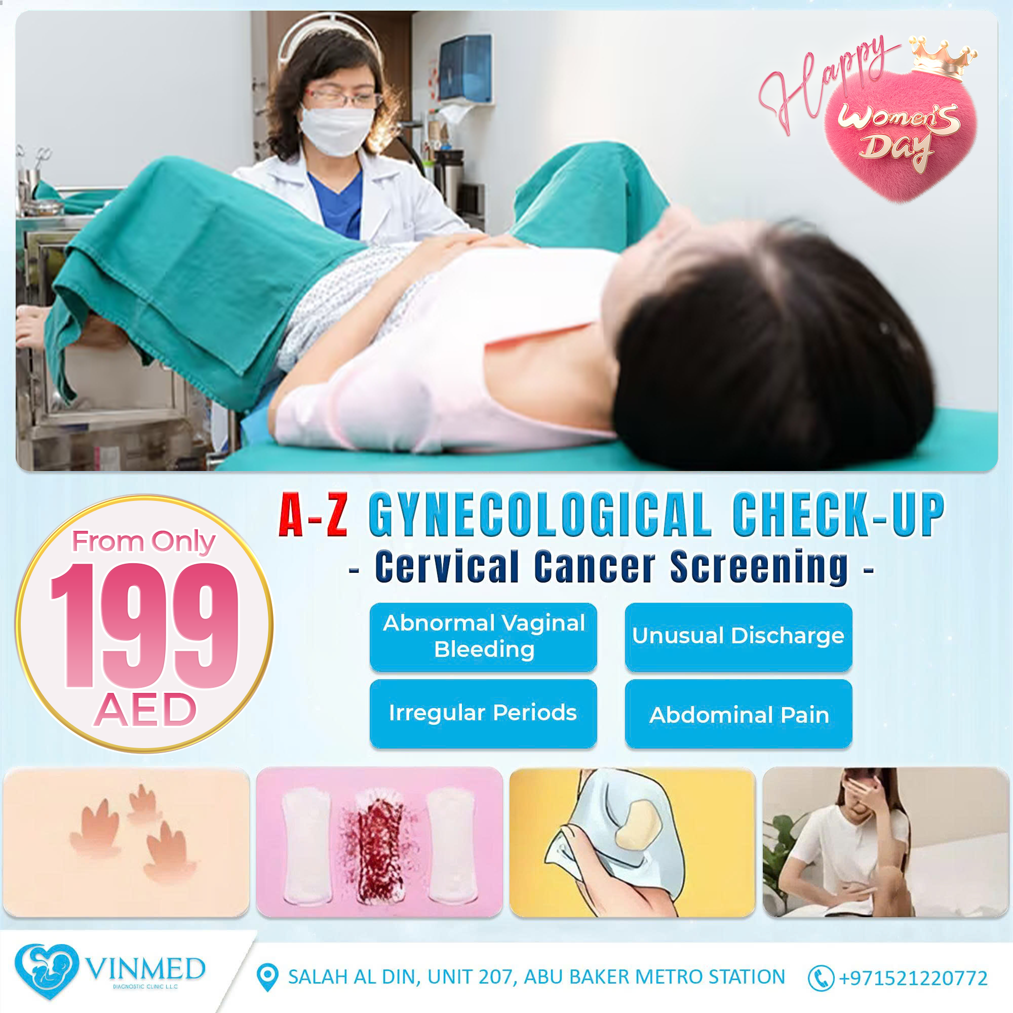 Vinmed Obstetrics & Gynecology Care Center Facebook ad: RAMADAN & 8/3 BIGGEST DEAL: From only 199AED | FREE 1:1…