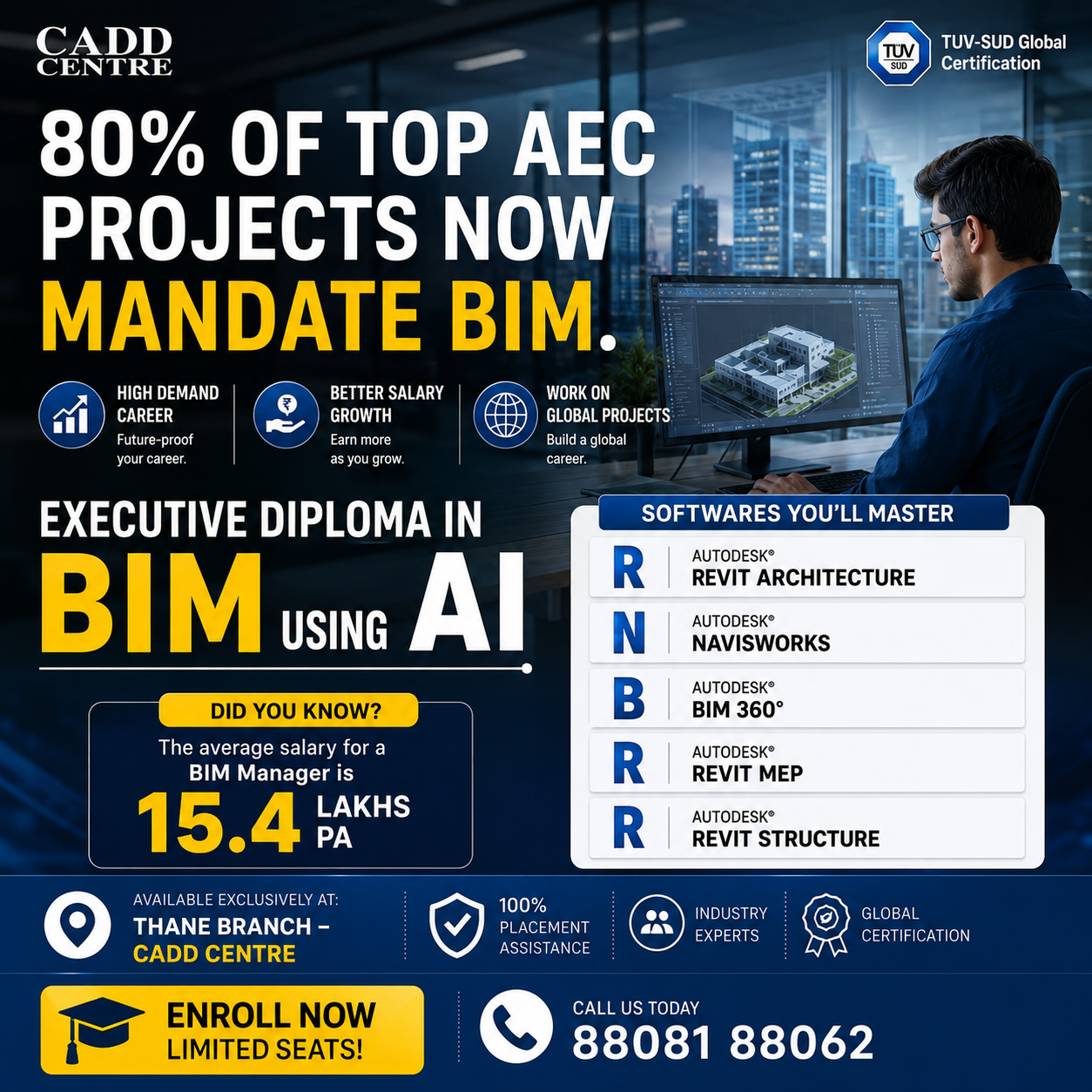CADD Centre Thane-Airoli-Dombivali Facebook ad: Avg. Package of BIM Manager is 15.4 LPA