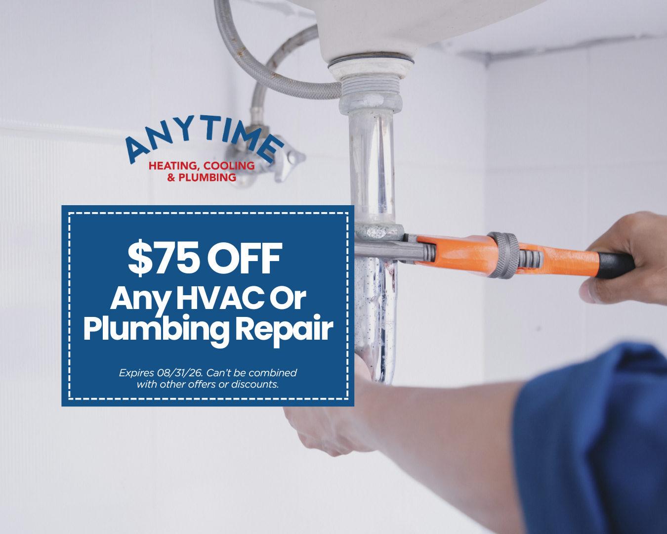 Anytime Heating, Cooling and Plumbing Facebook ad