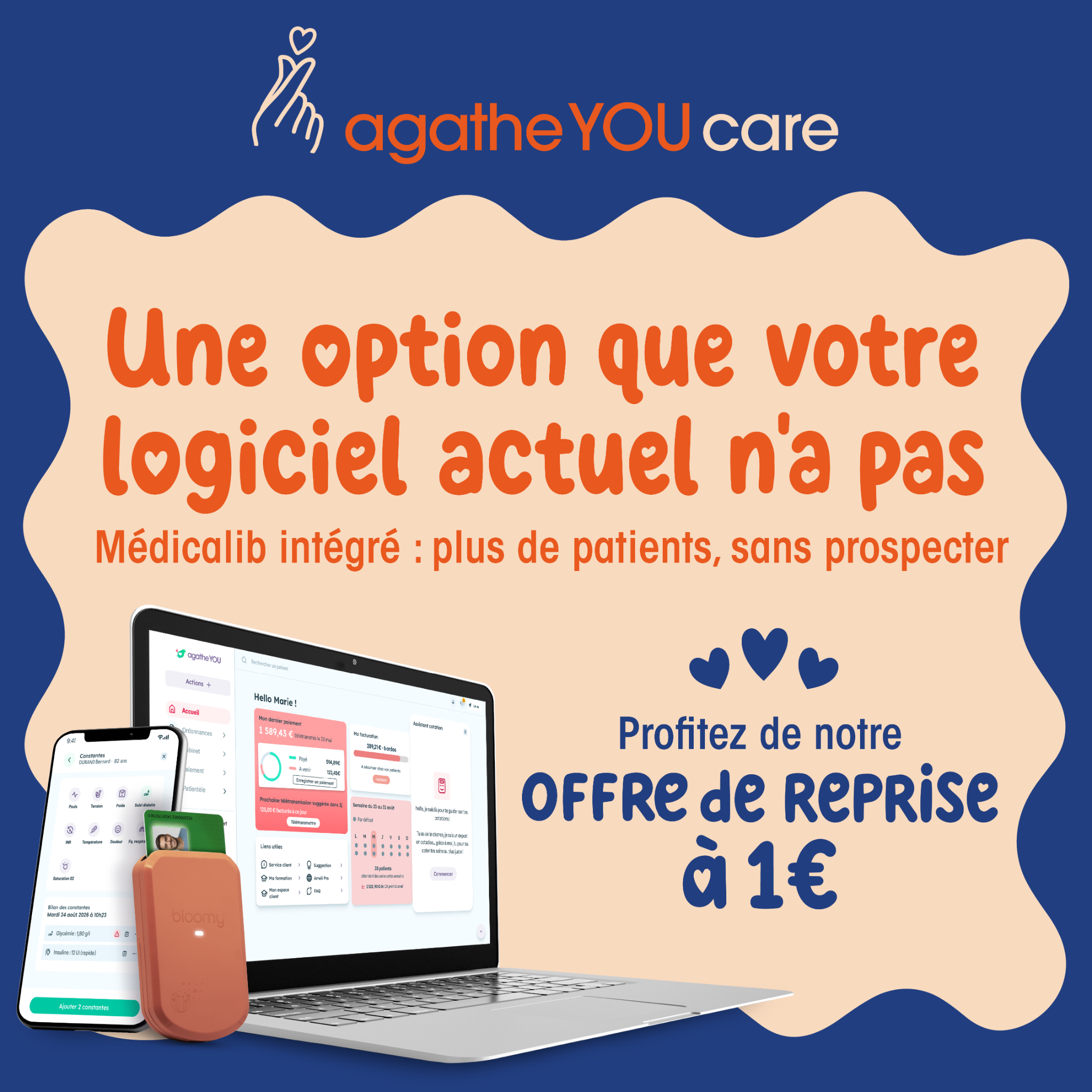 La Ruche des infirmières libérales Facebook ad: IDEL: simplifiez votre quotidien avec agathe YOU care