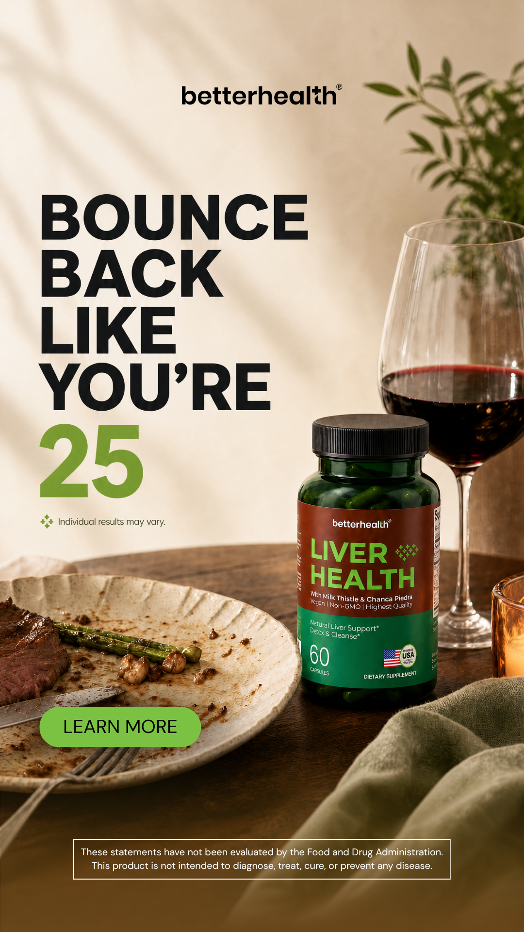Betterhealth Facebook ad: Give Your Liver a Head Start on Monday