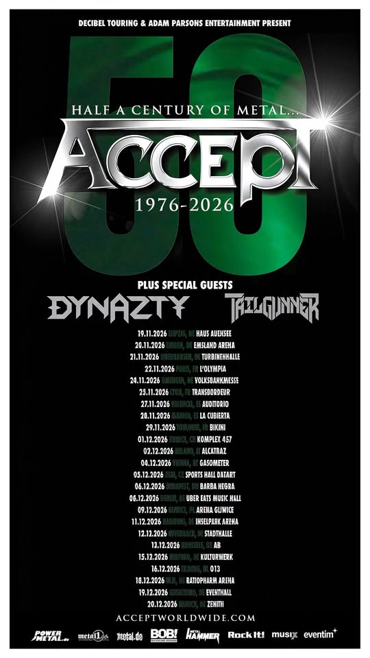 Decibel-Touring Facebook ad: 50 YEARS OF ACCEPT!