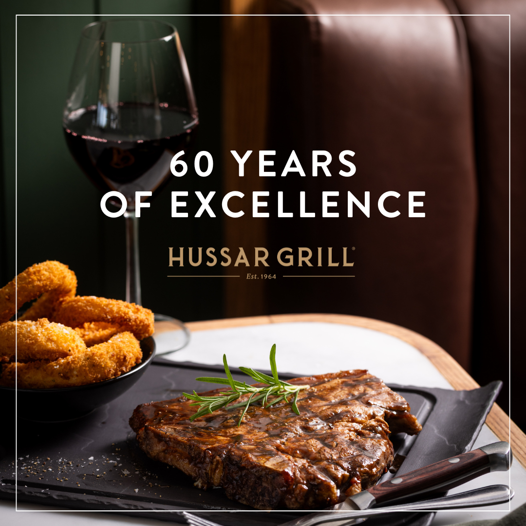 The Hussar Grill Facebook ad: 60 years of steak perfection.