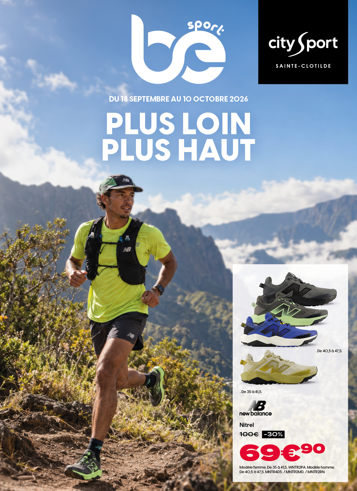 Be sport Réunion Facebook ad: En trail, chaque sortie impose son rythme, chaque…