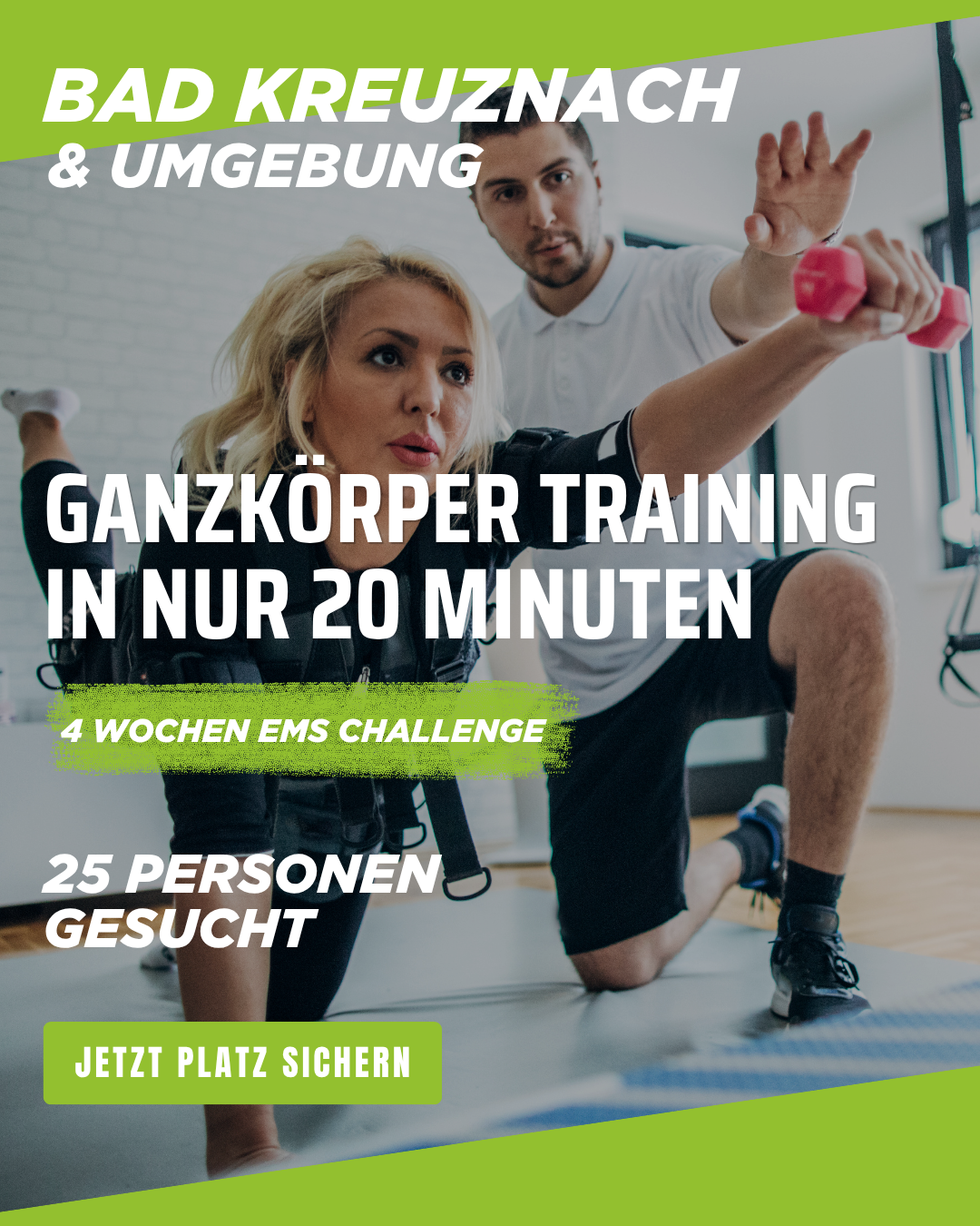 Körperformen Bad Kreuznach - EMS Gesundheitsstudio Facebook ad: Starte jetzt deine 4 Wochen EMS Challenge in Bad Kreuznach