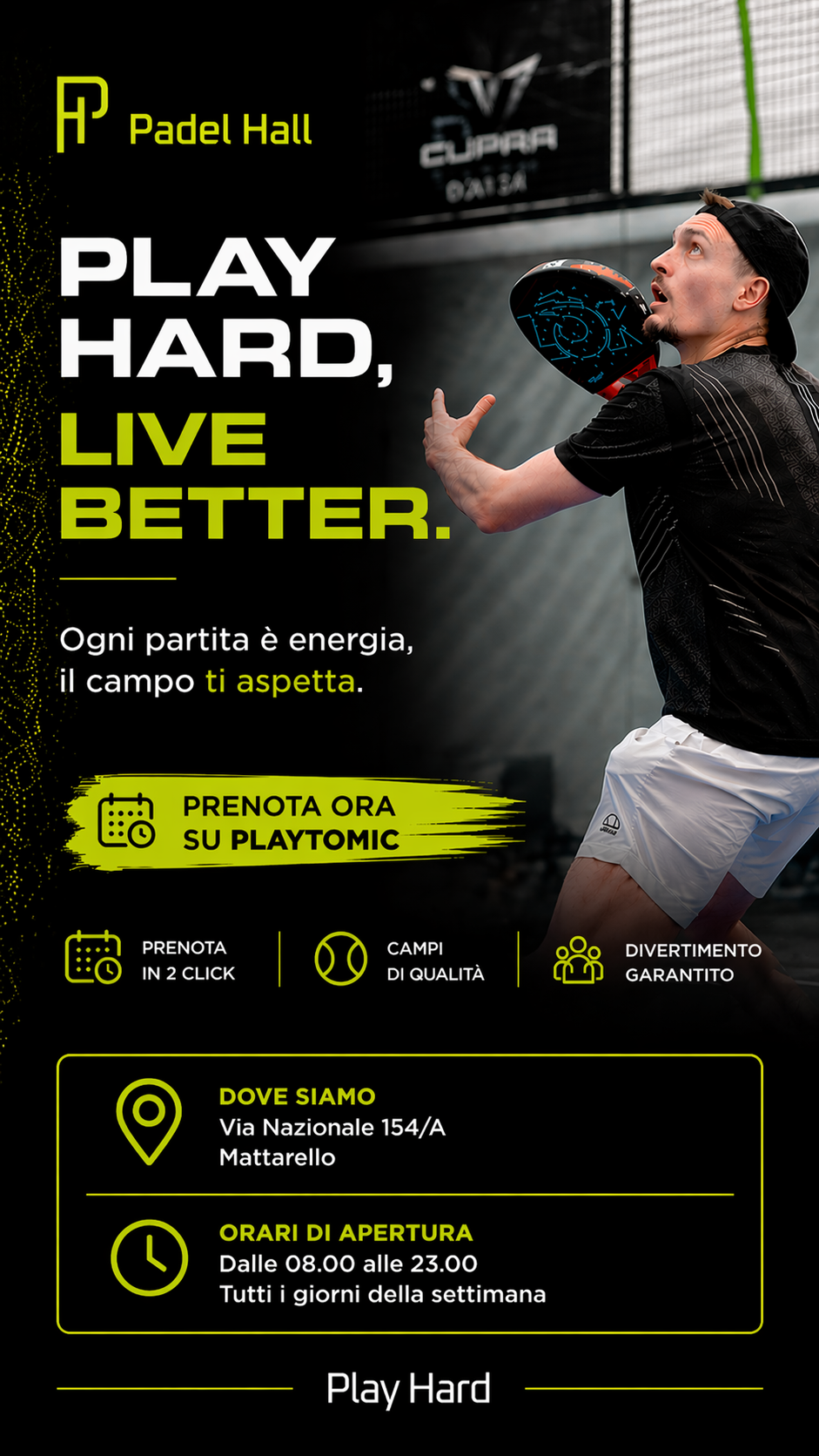 Padel Hall Facebook ad: Prenota subito su Playtomic!