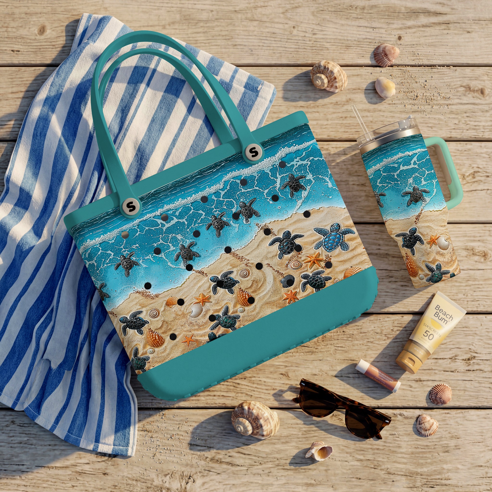 Shineful.net Facebook ad: Shineful Bundle Beach Bag And Tumbler Turtle Journey
