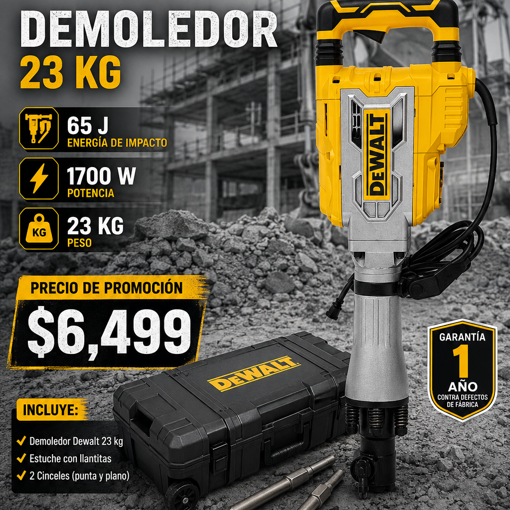 Tool innovations Facebook ad: POTENTE Y EFICIENTE DEMOLEDOR 23KG DEWALT