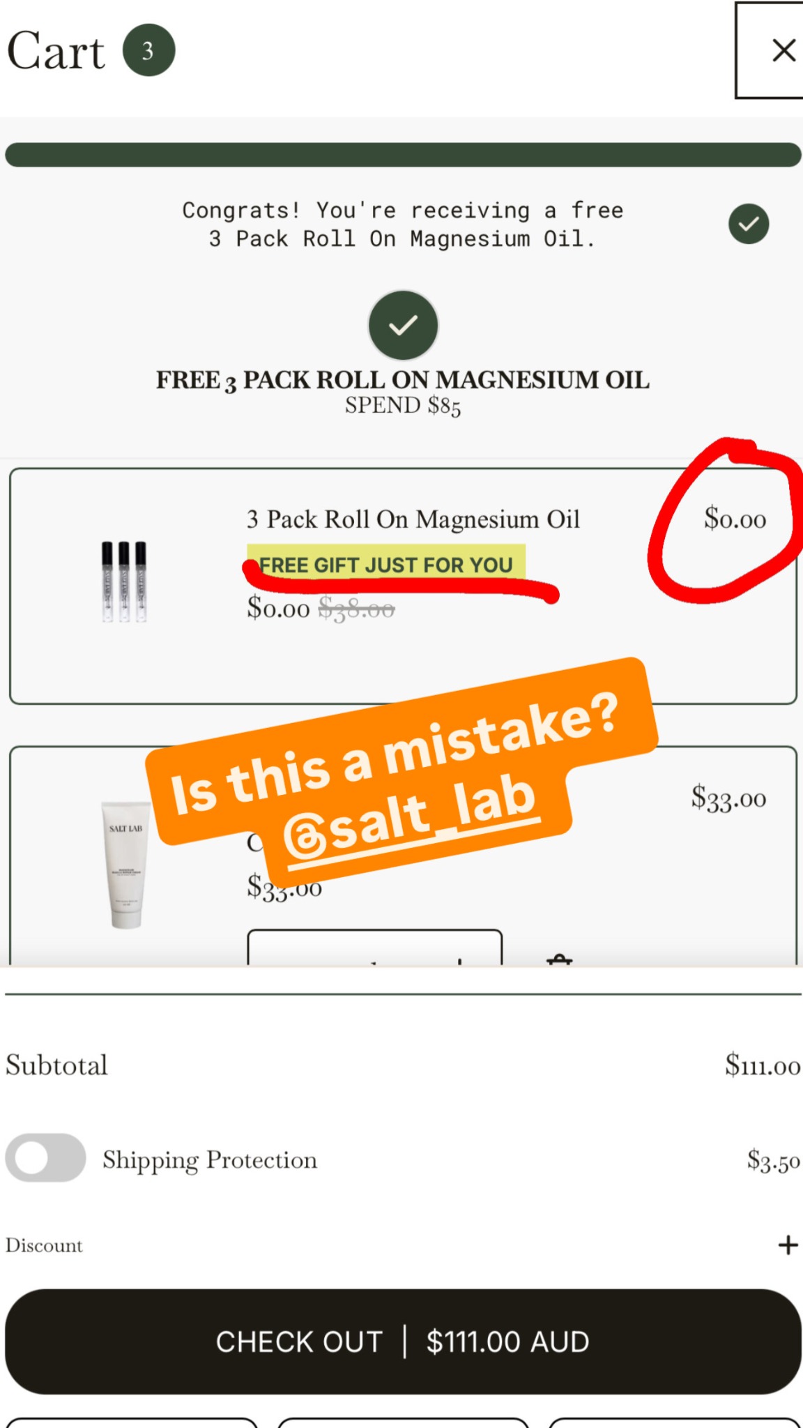 Salt Lab Facebook ad