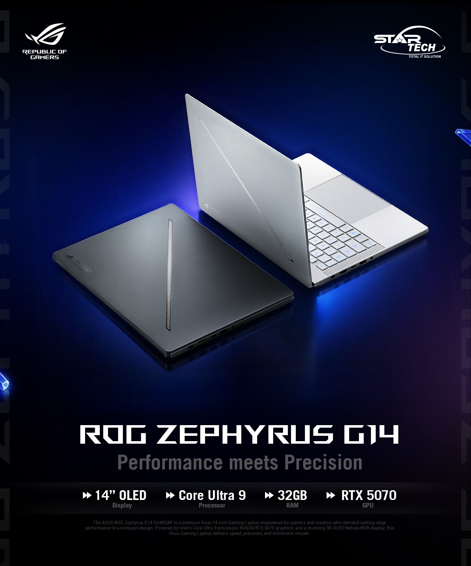 Star Tech Ltd. Facebook ad: Core Ultra 9, RTX 5070 GDDR7 & 14…