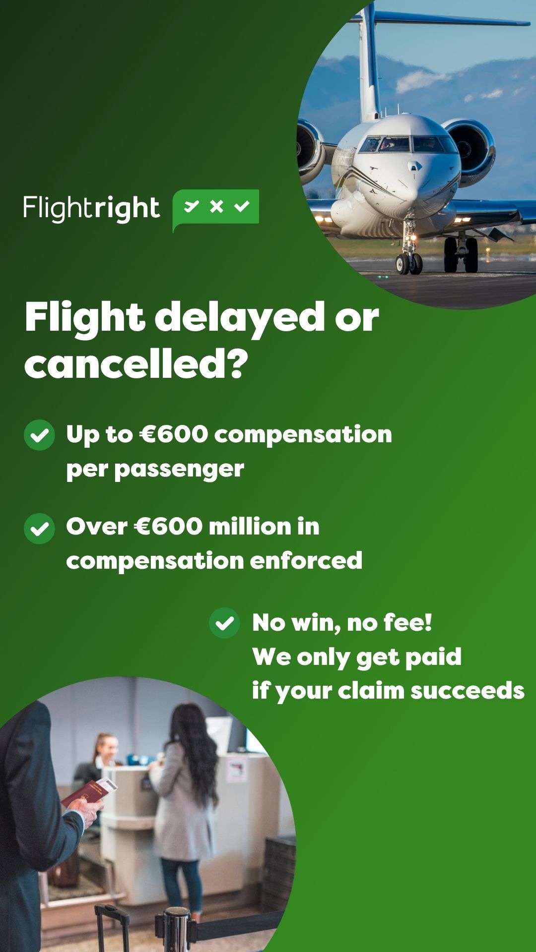 Flightright Facebook ad