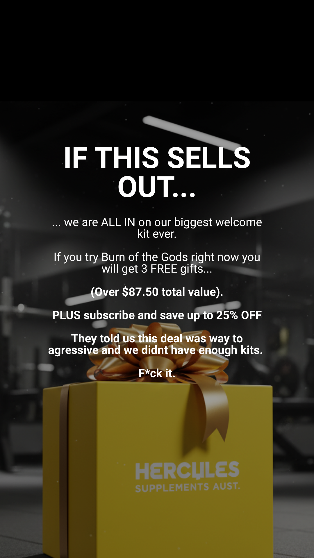 Hercules Supplements Aust Facebook ad