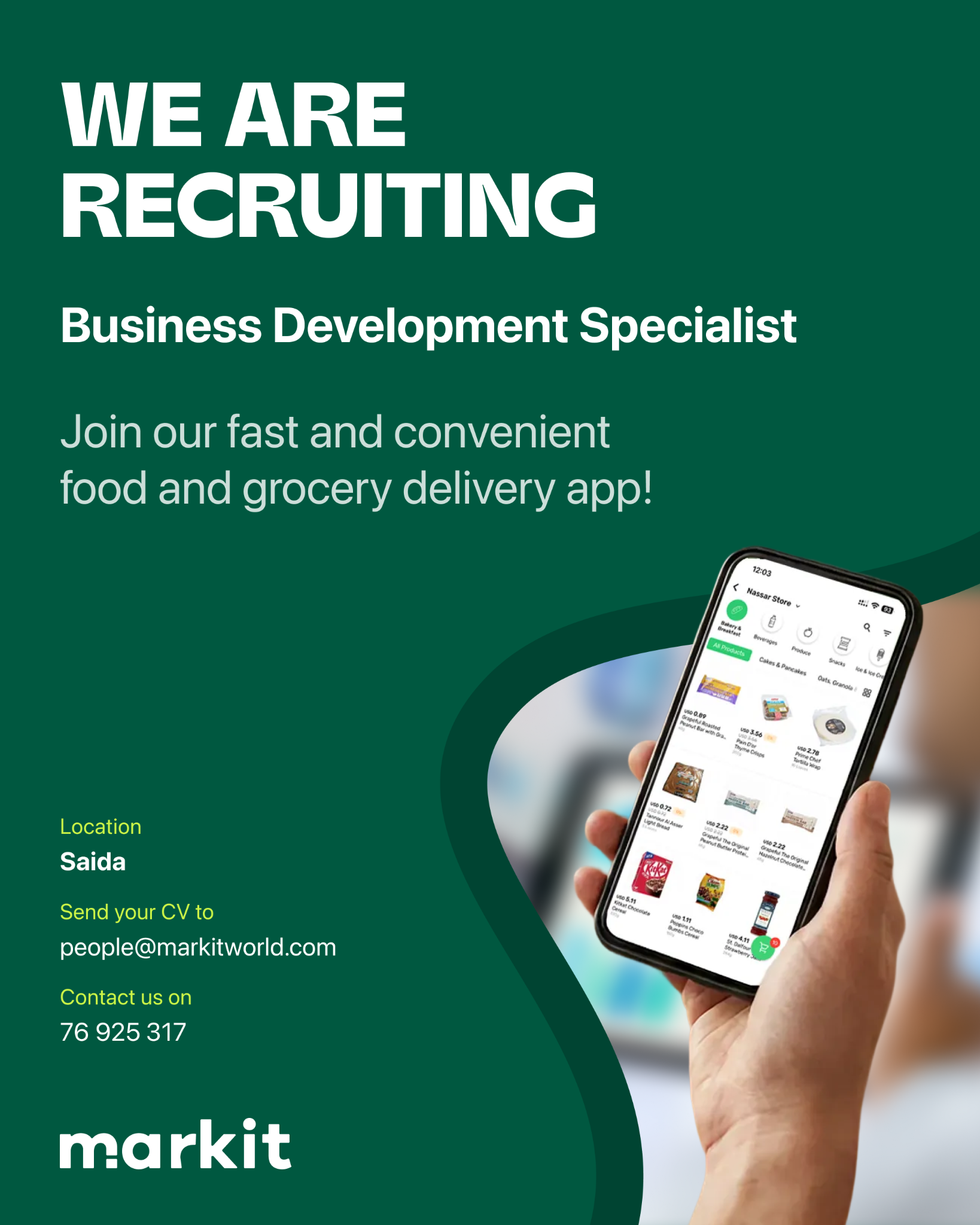 markit Facebook ad: We're hiring in Saida!