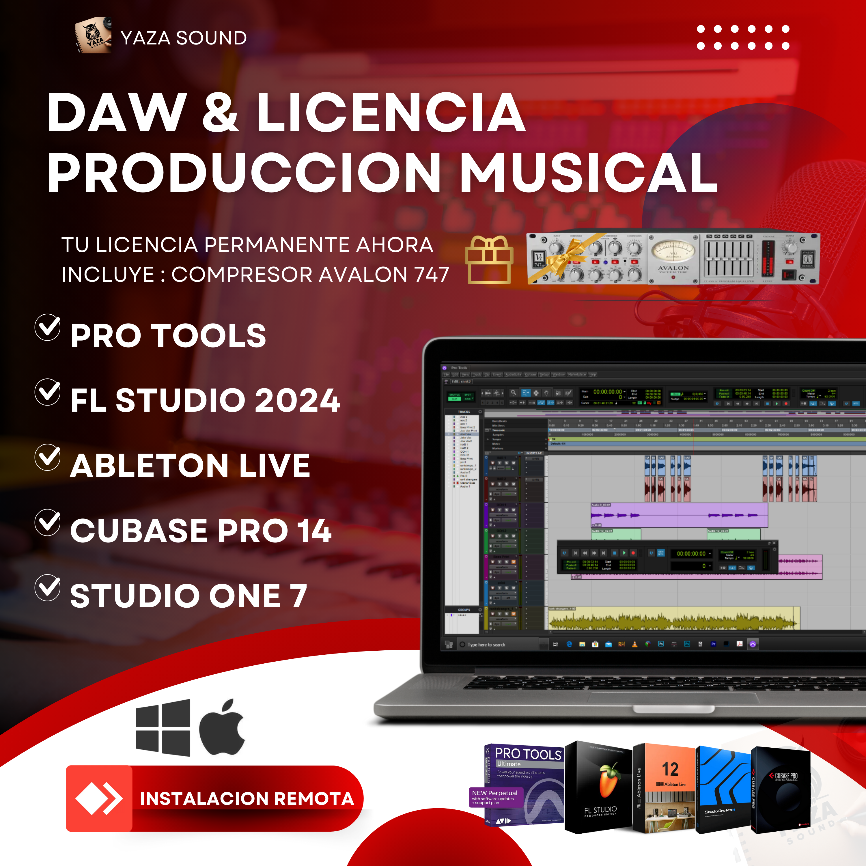 YAZA Facebook ad: DAW & LICENCIAS