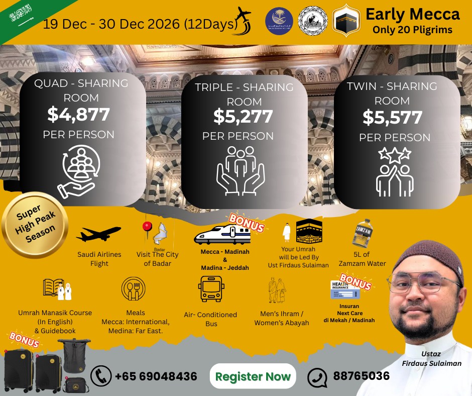 Syukran International & Travel Facebook ad: Join Ustaz Firdaus Sulaiman on a 12-Day Umrah…