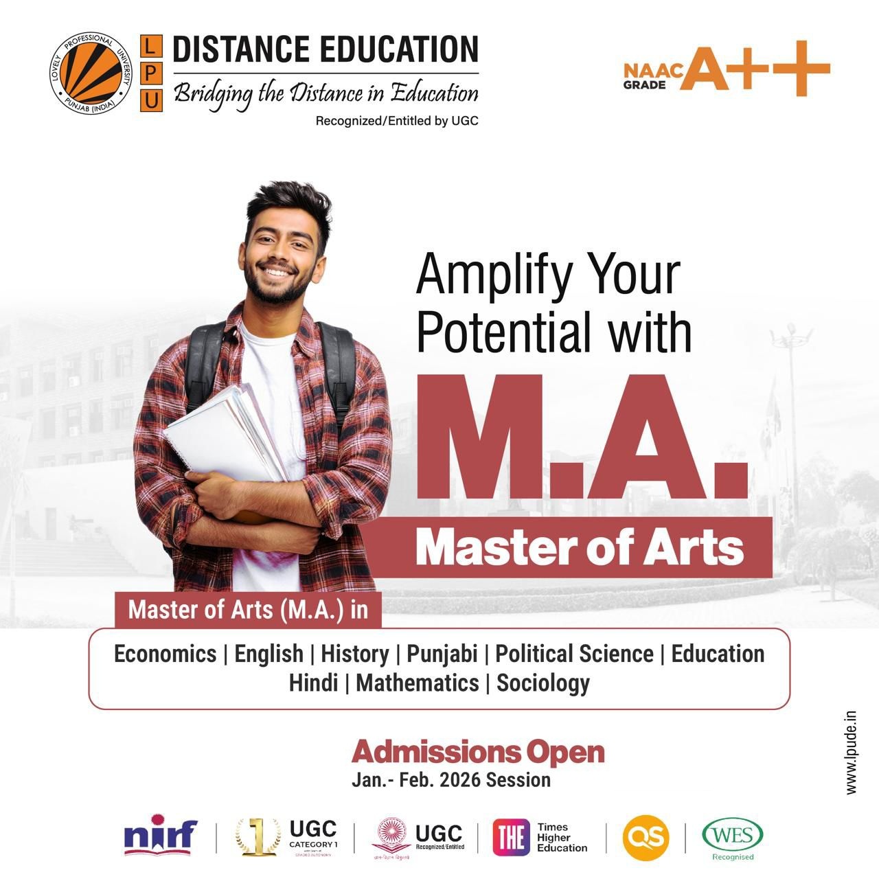 Distance & Online Education - Punjab Facebook ad: Admission Open for ew Session