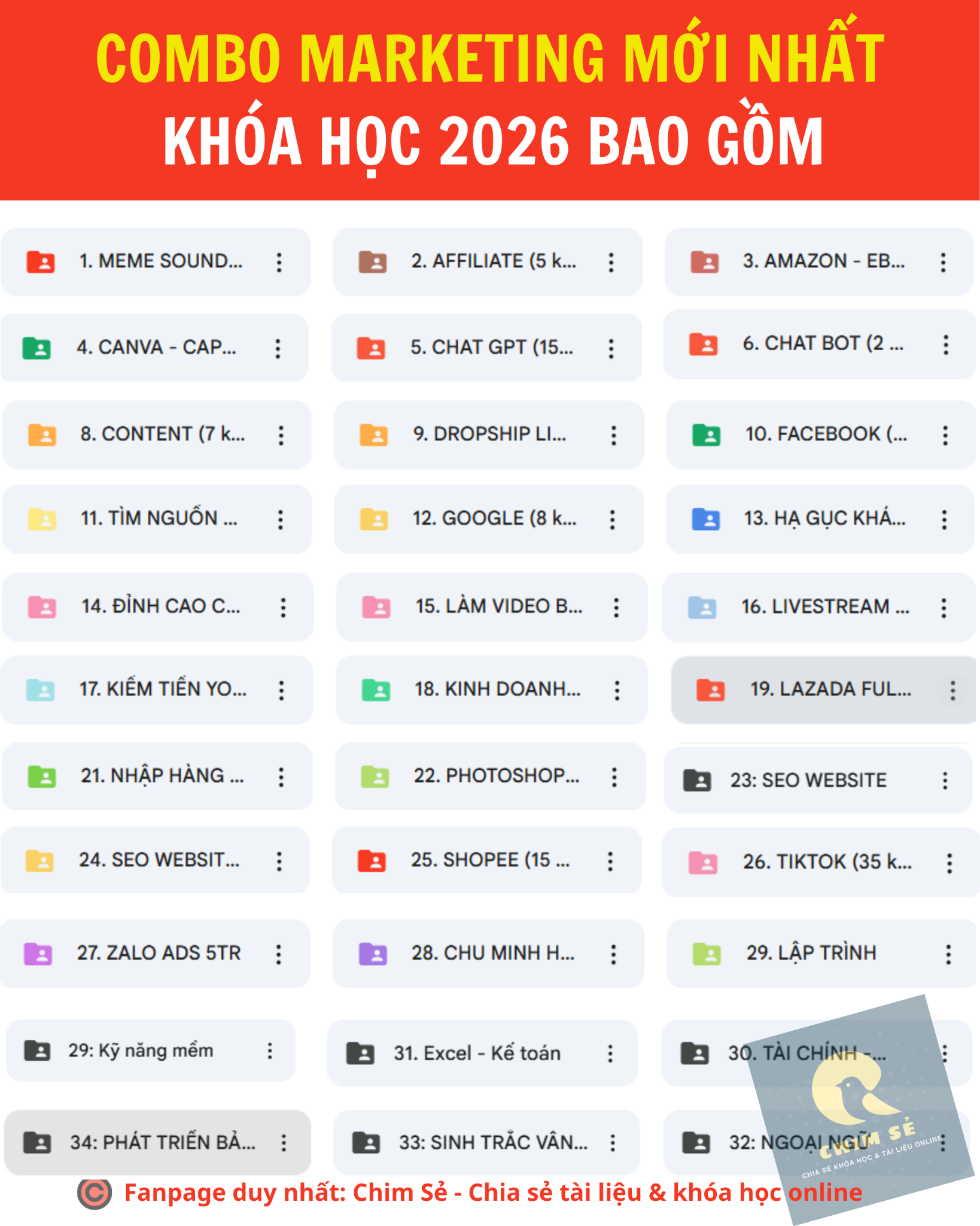 Chim Sẻ Facebook ad: MUA 1 ĐƯỢC TẤT CẢ - Combo Marketing thực chiến chỉ với 239k