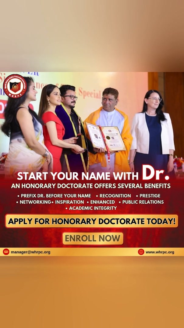 World Human Rights Protection Commission Facebook ad: Add Dr. to your name and elevate your status!