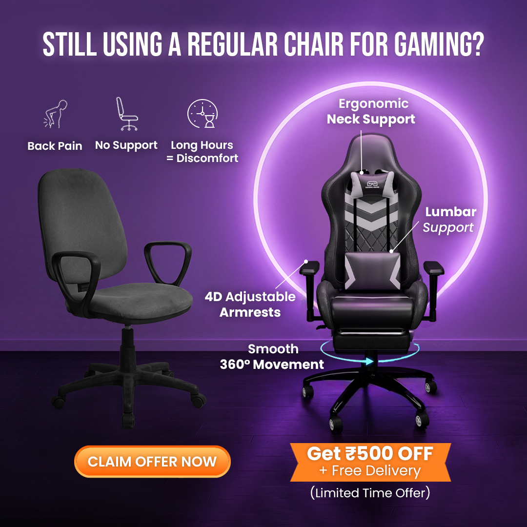 Gaming Gears Facebook ad: Neck & lumbar support