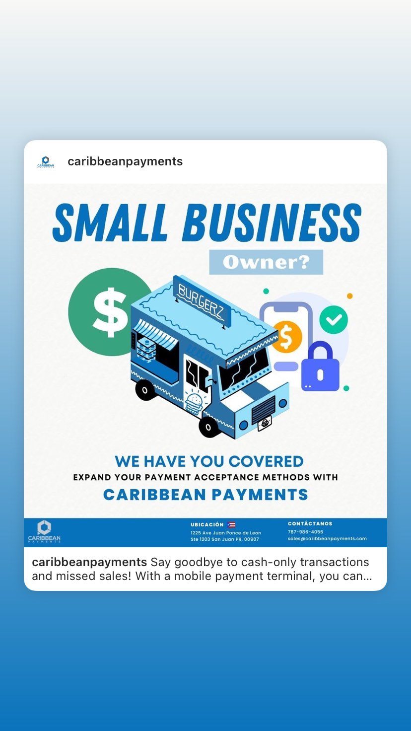 Caribbean Payments Facebook ad from Feb 24, 2026