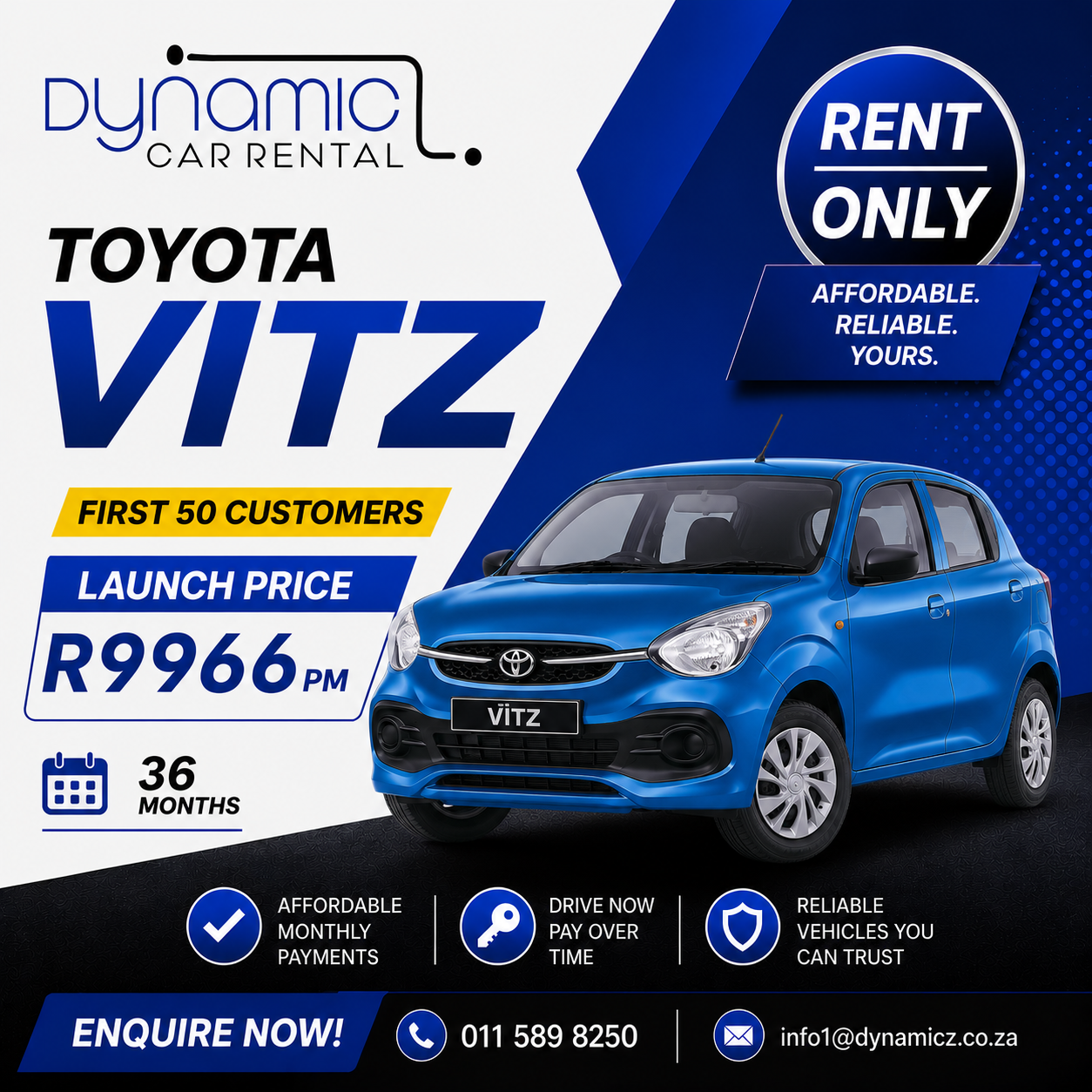 Dynamic Car Rental Facebook ad: New Toyota Vitz