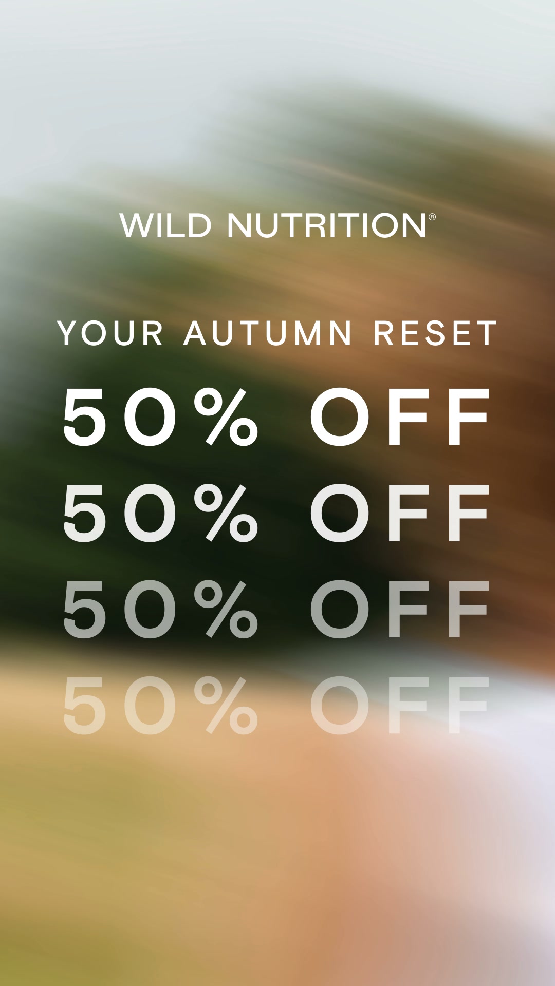 Wild Nutrition Facebook ad: 50% off your first three months