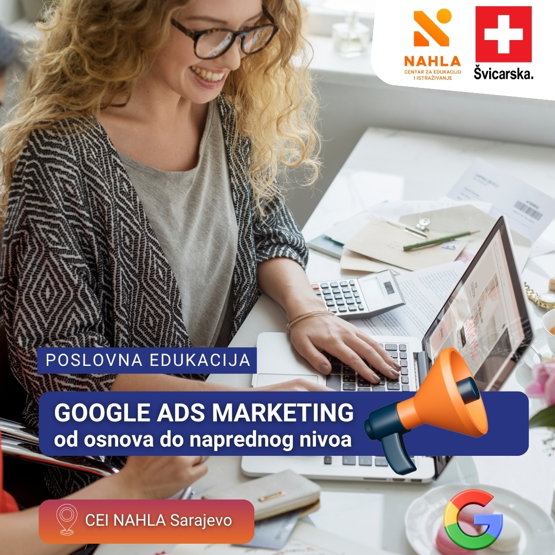 CEI NAHLA Facebook ad: Google Ads marketing: Od osnova do naprednog nivoa…