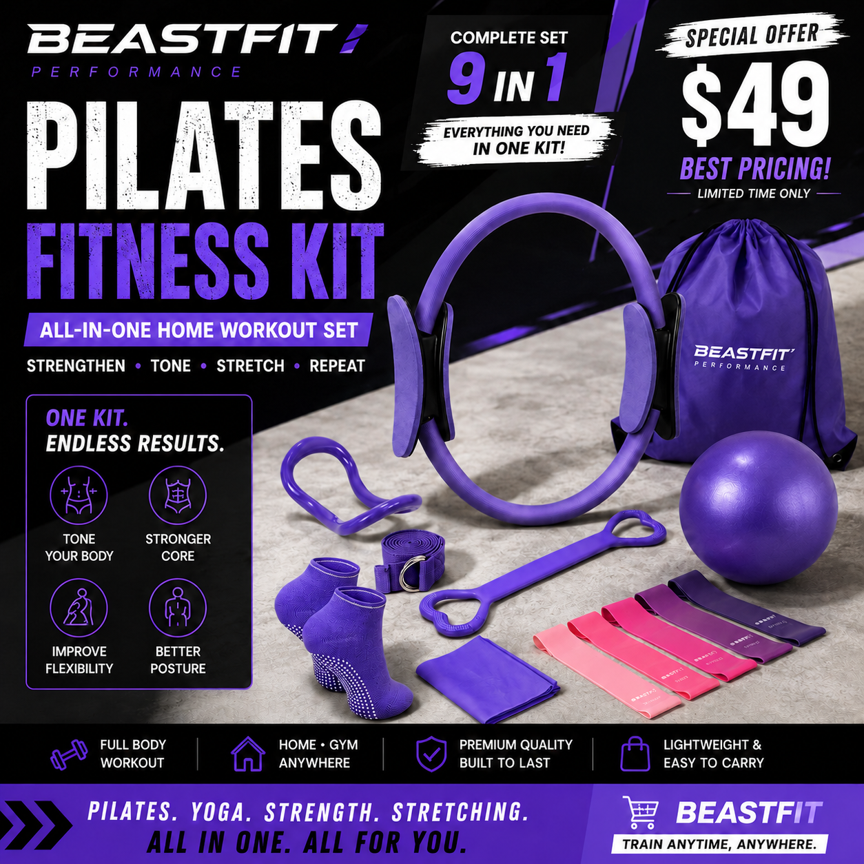 beastfit.lb Facebook ad: Everything You Need for Pilates at Home