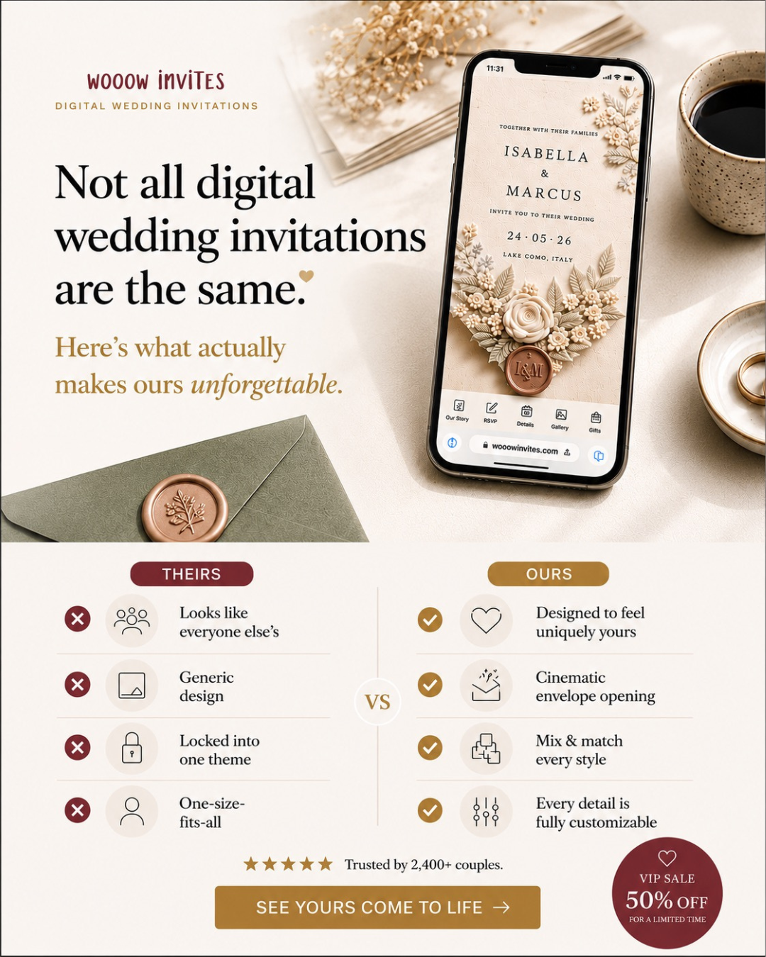 Wooow Invites Facebook ad