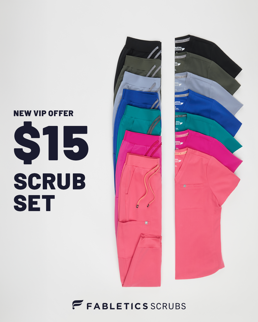 Fabletics Scrubs Facebook ad: Every Color Covered