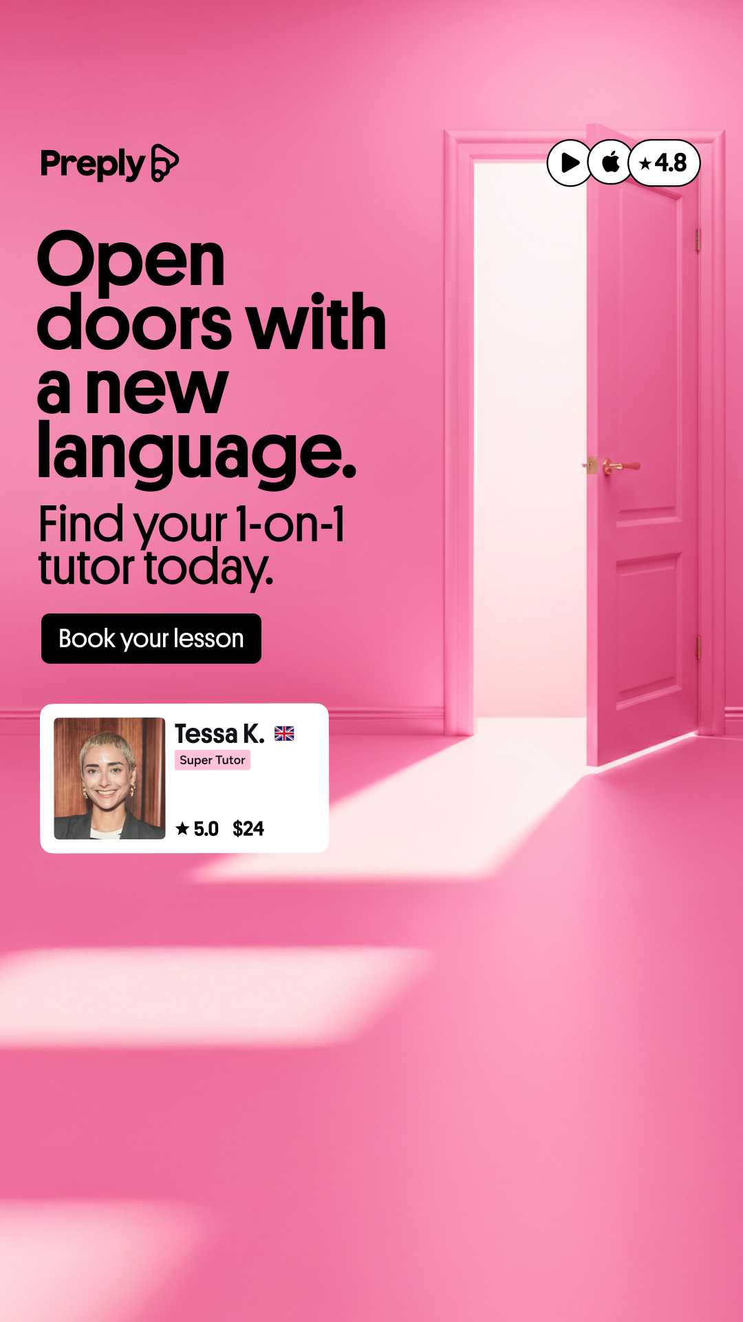 Preply Facebook ad