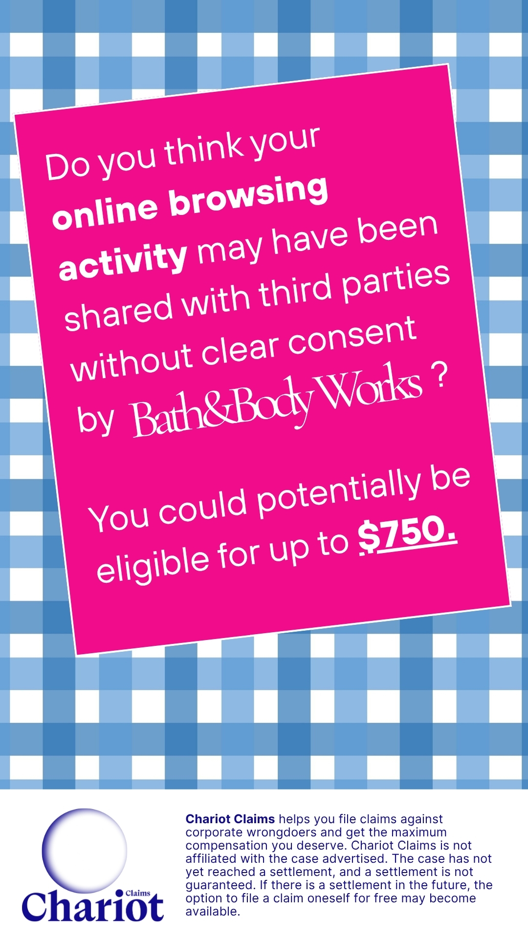 Chariot Claims - formerly ClaimClam Facebook ad