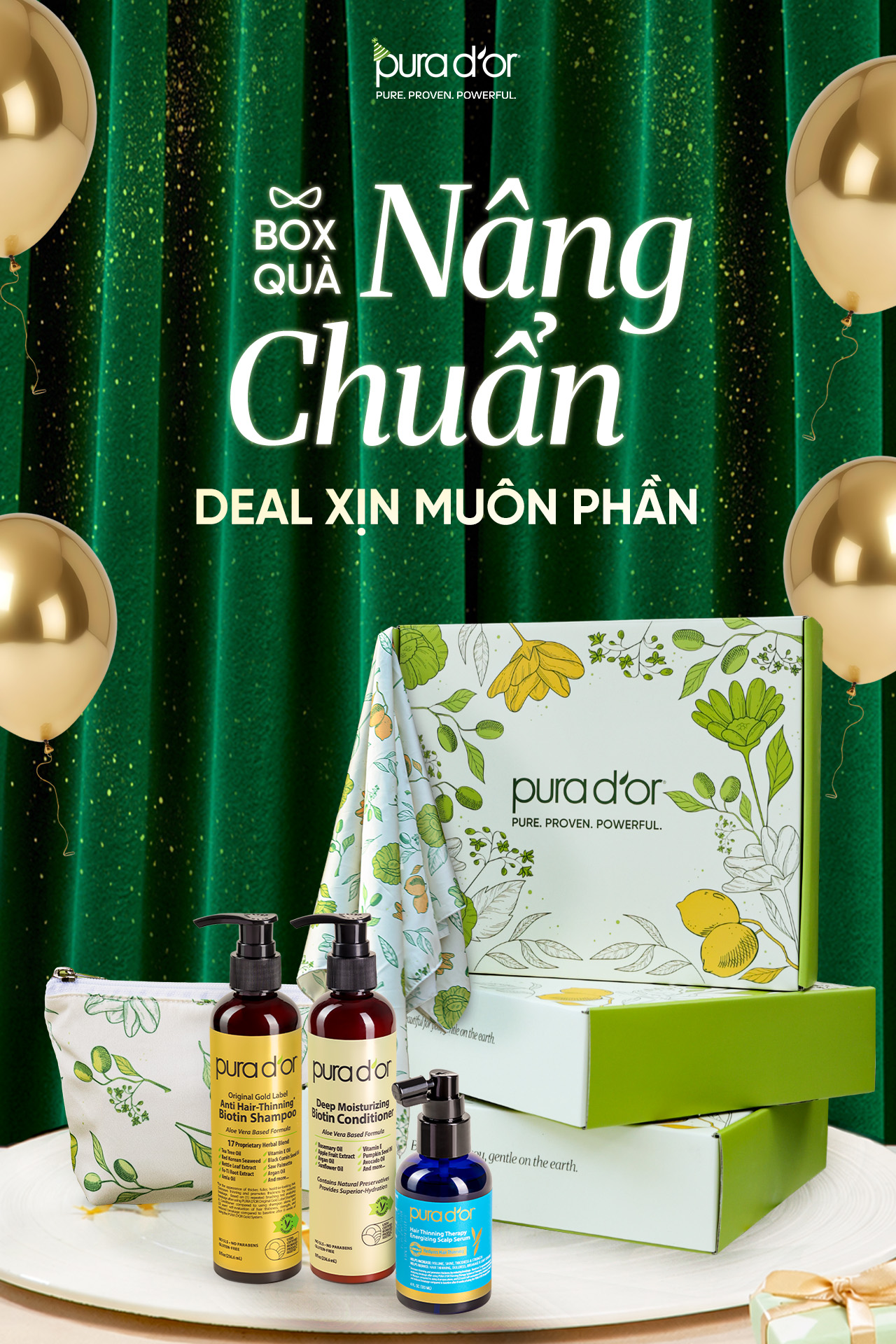 PURA D'OR Vietnam Facebook ad: BOX QUÀ NÂNG CHUẨN, DEAL XỊN MUÔN PHẦN