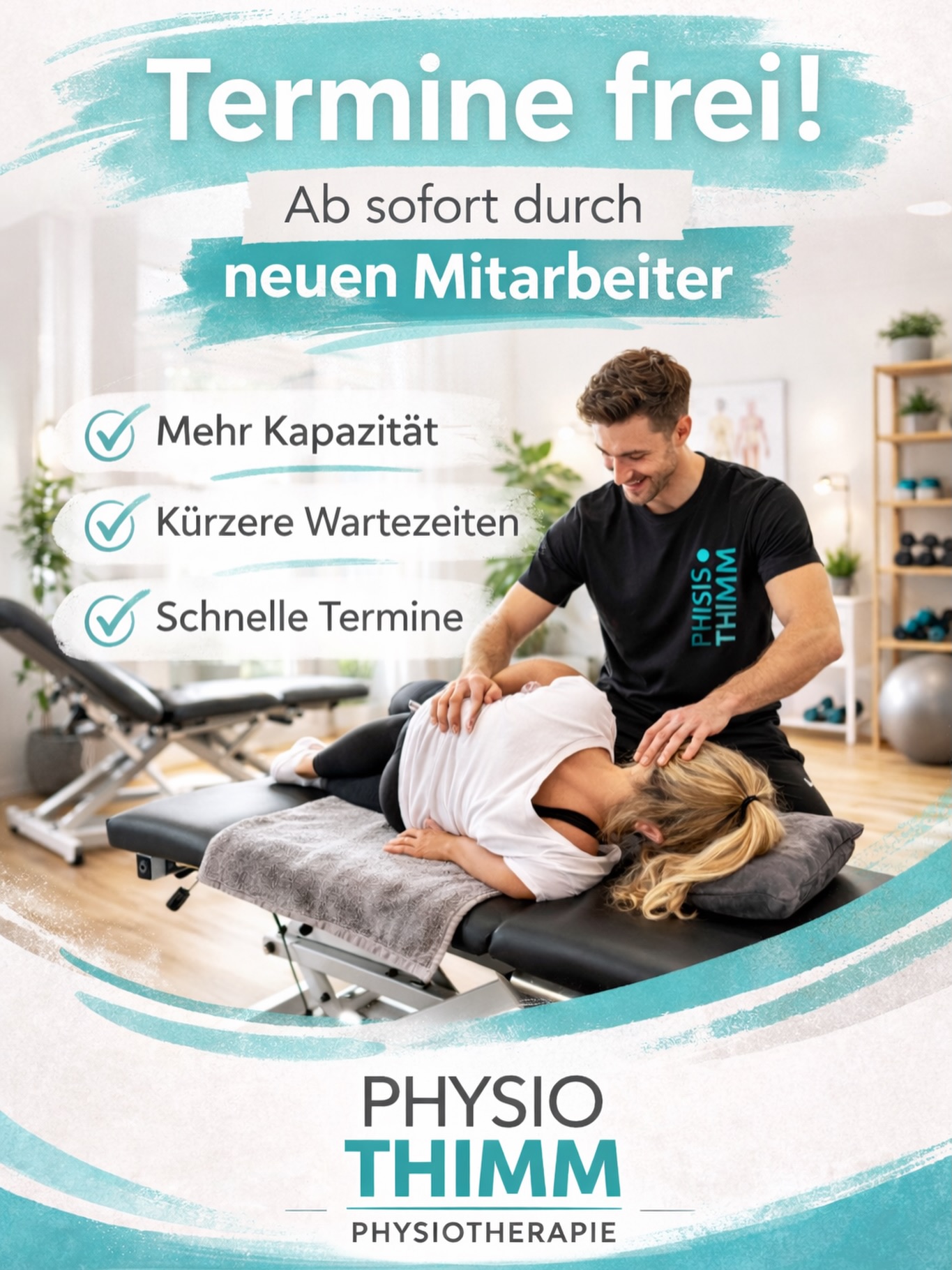 Physio Thimm Facebook ad: Neuer Mitarbeiter - Mehr Kapazität