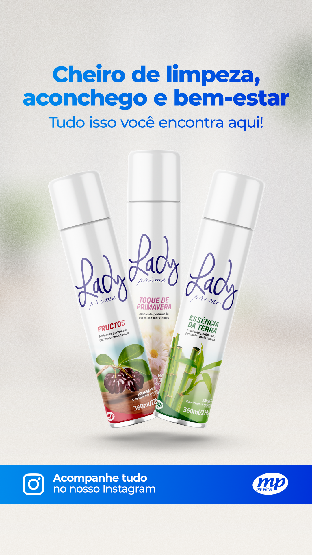 My Place Brasil Facebook ad: Cuidados com o lar, aroma bom no ar…
