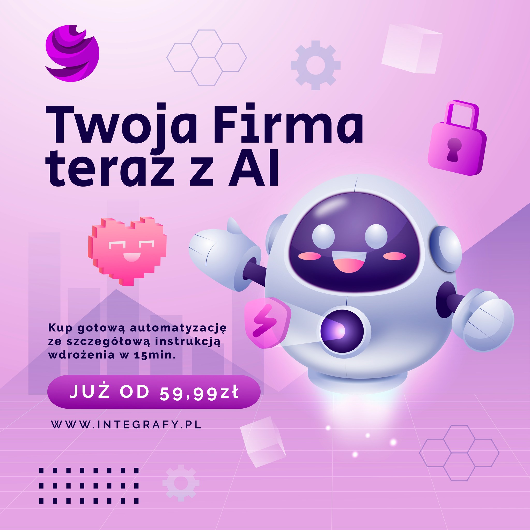 Integrafy Facebook ad: Twoja firma teraz z AI!
