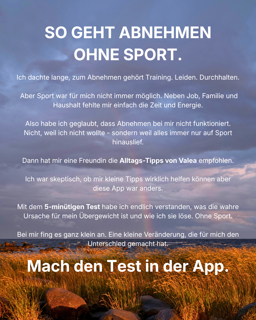 Valea - Abnehmen für Frauen Facebook ad: Nimm ab ohne Sport