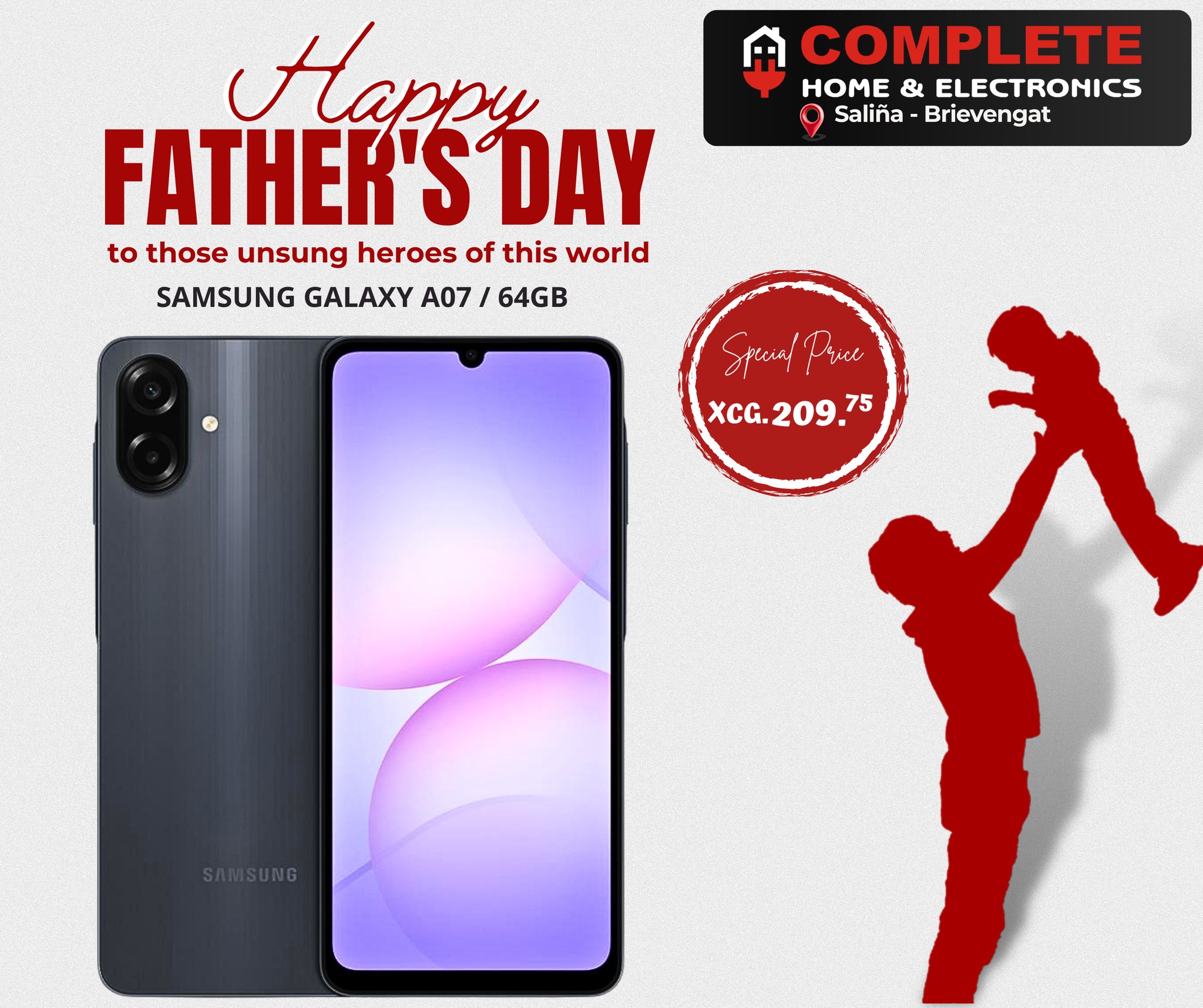 Complete Home Curacao Facebook ad: Best phones to gift dad