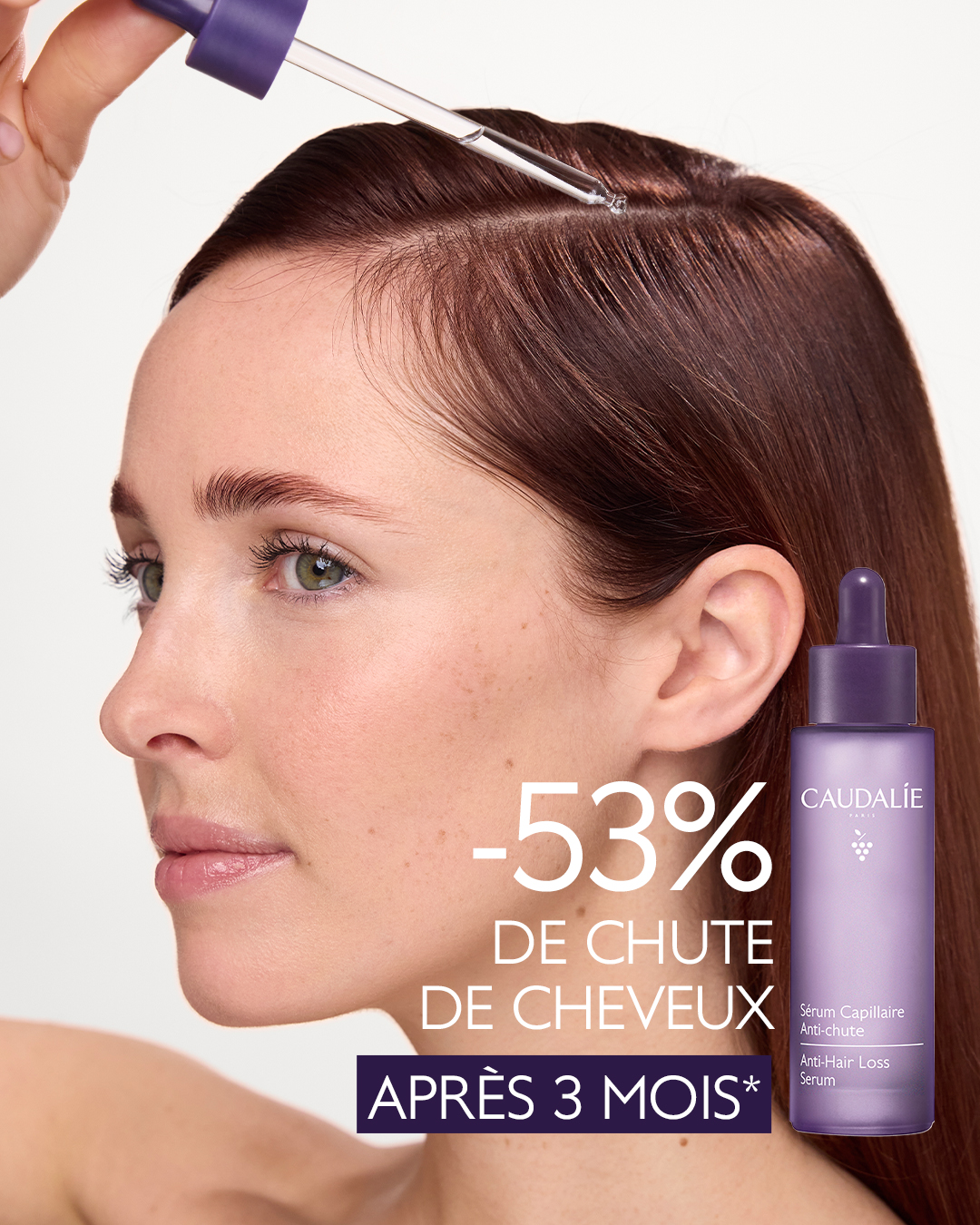 Caudalie Facebook ad: Nouveau Sérum Capillaire Anti-chute