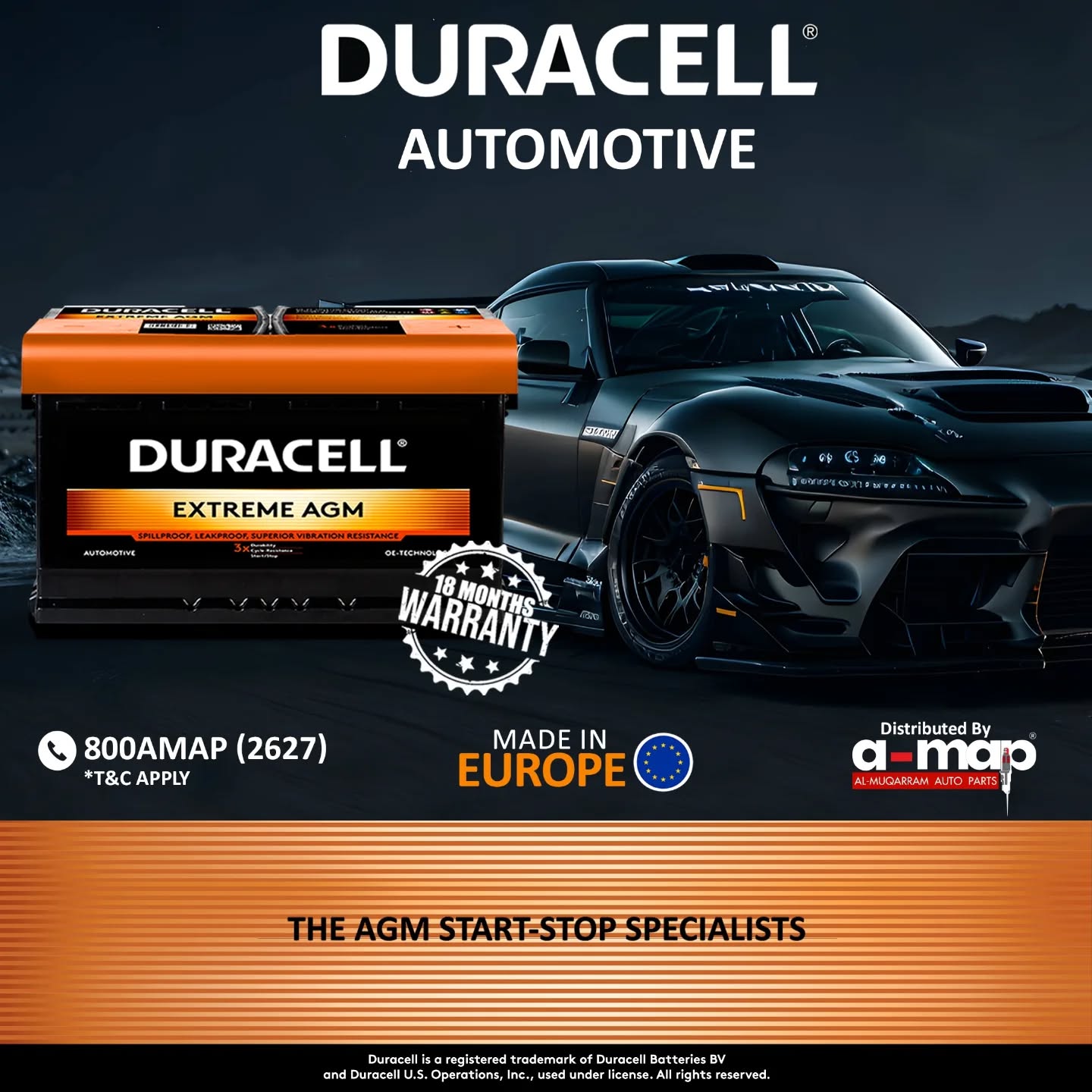 amap_group Facebook ad: A-MAP brings you the AGM start-stop specialist Duracell…