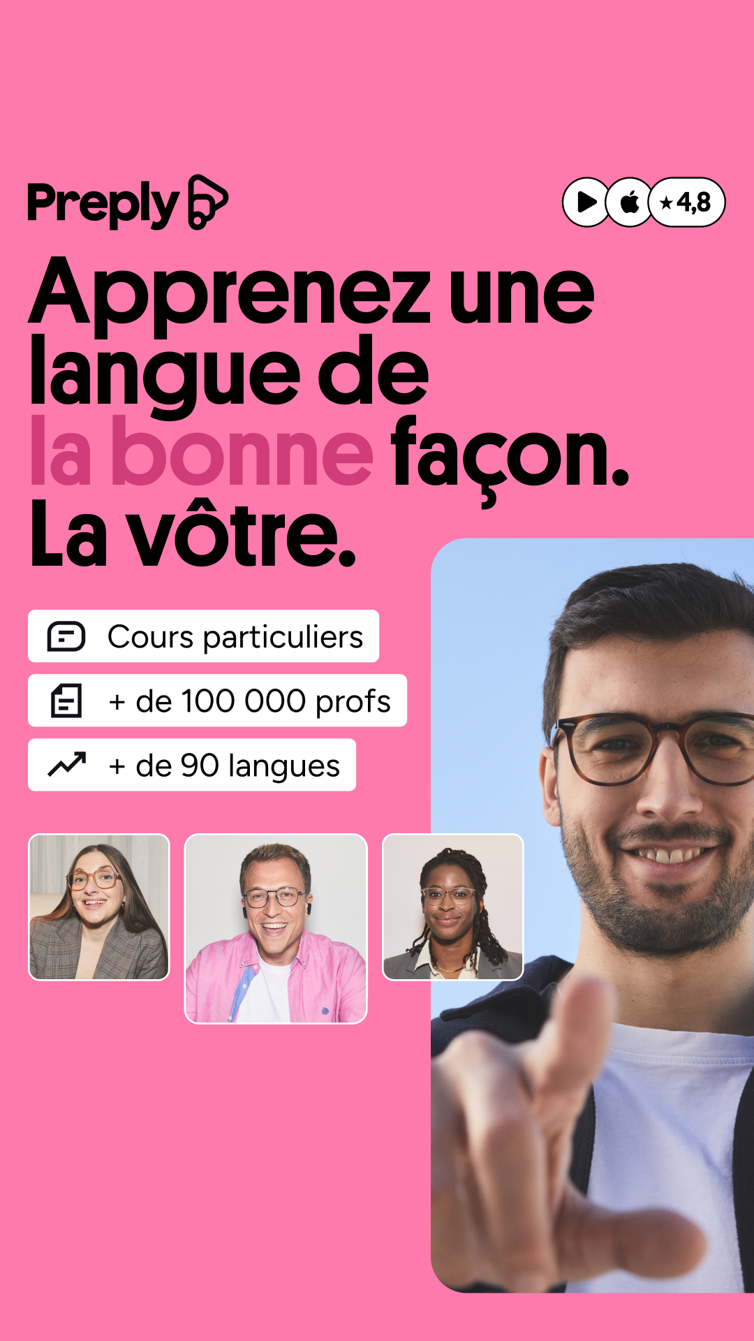 Preply Facebook ad