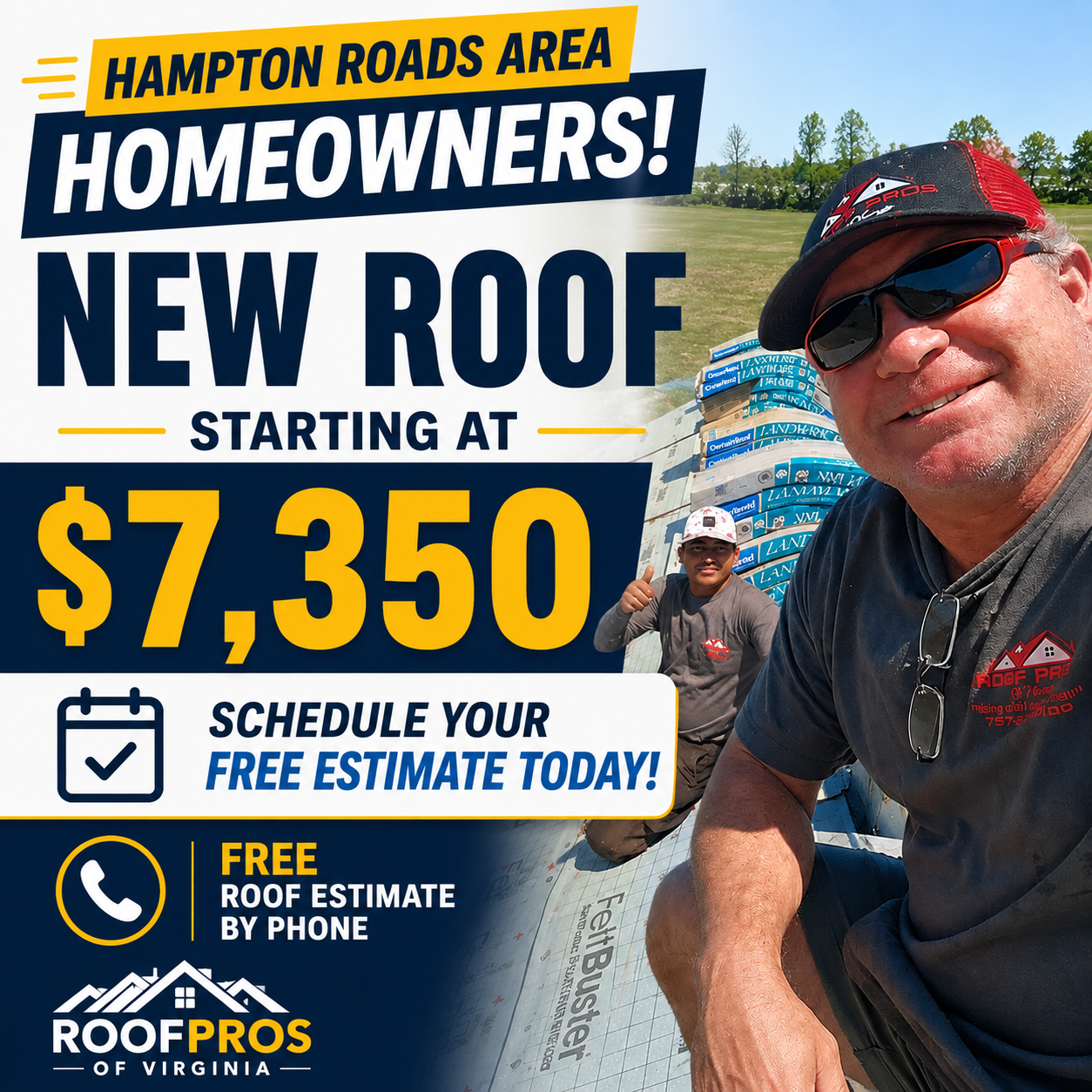 Roof Pros of Virginia Facebook ad